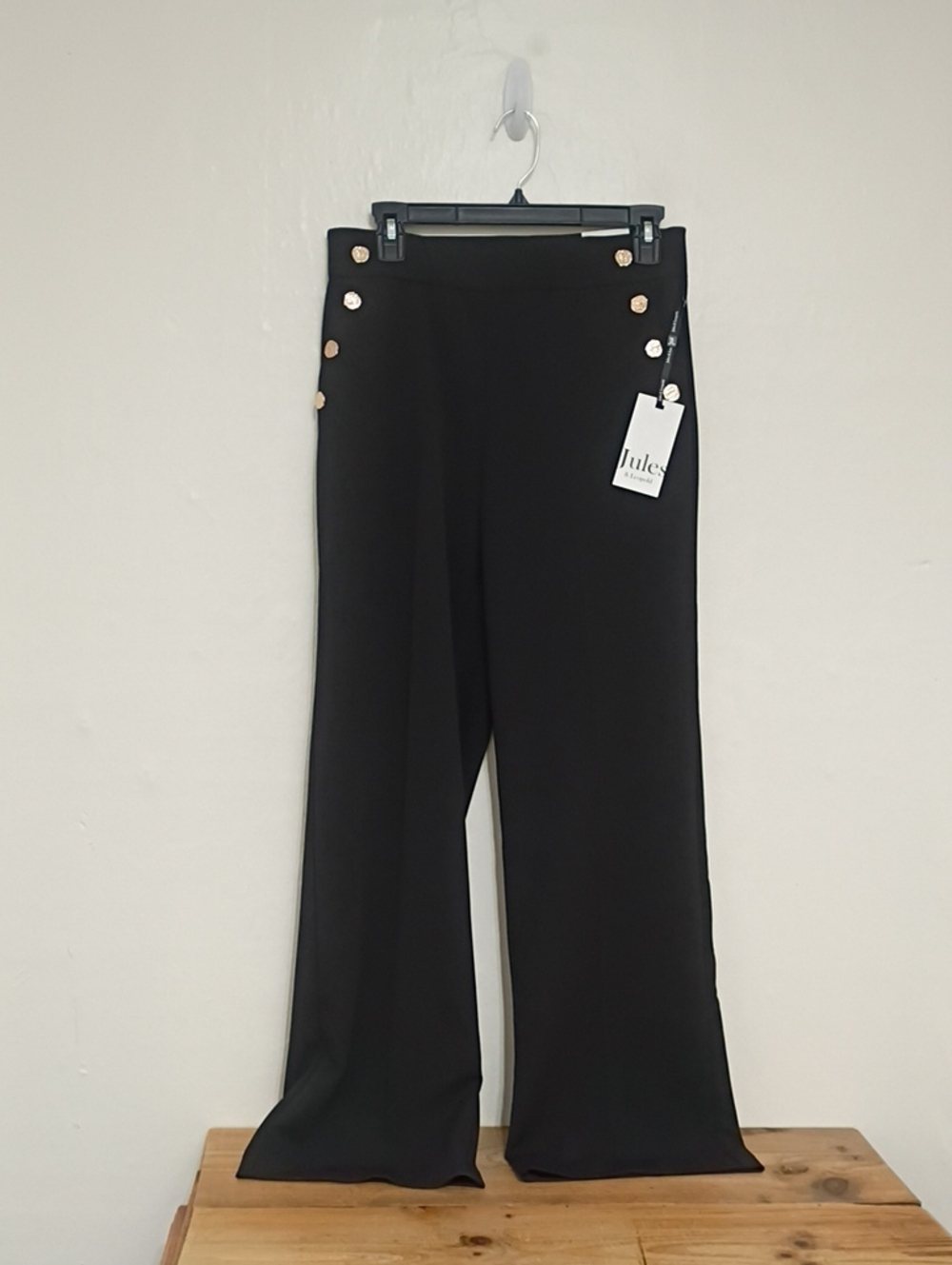 Jules & Leopold Black Pull On Wide Leg Pants Size S NWT